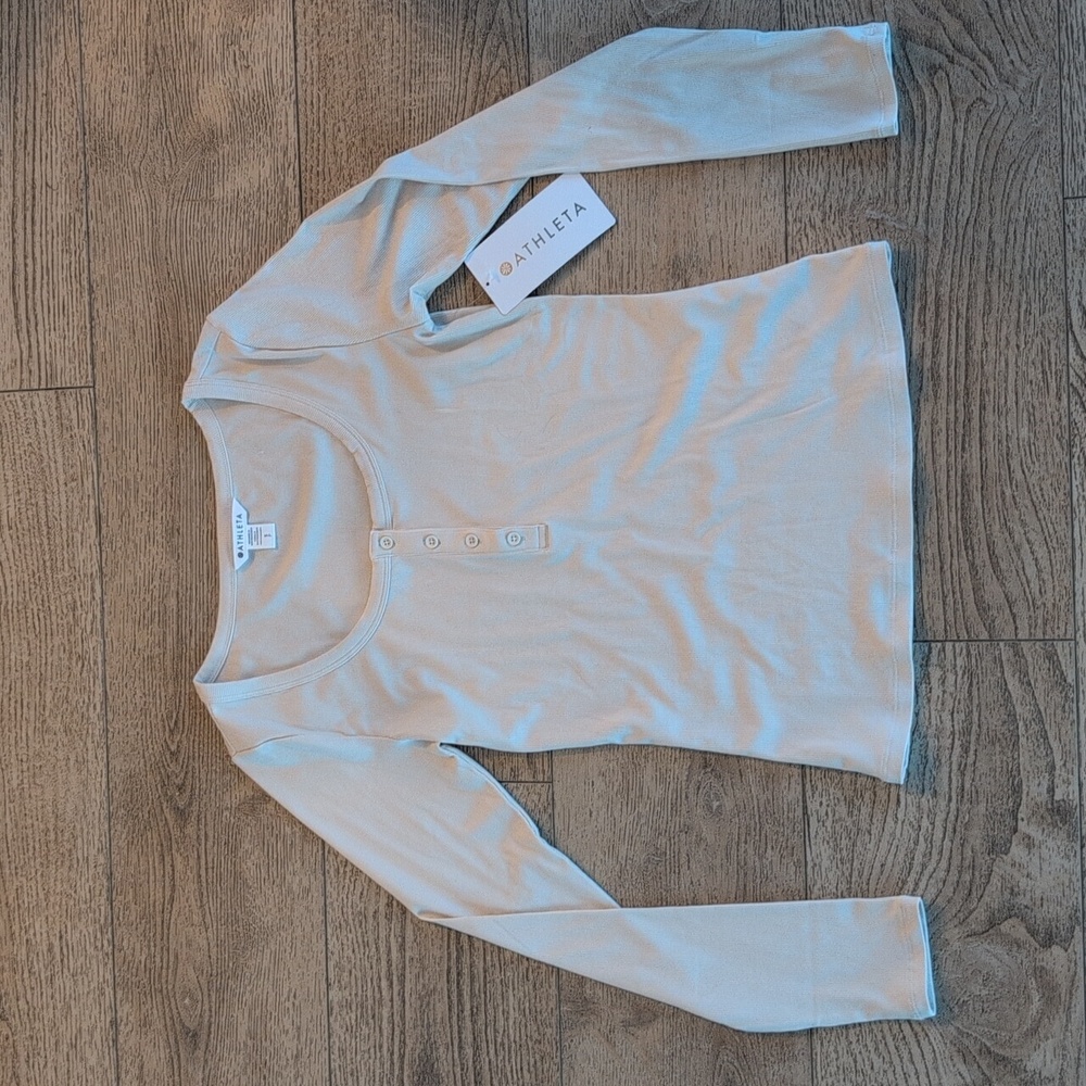 Athleta Signature Rib Henley Top, Small